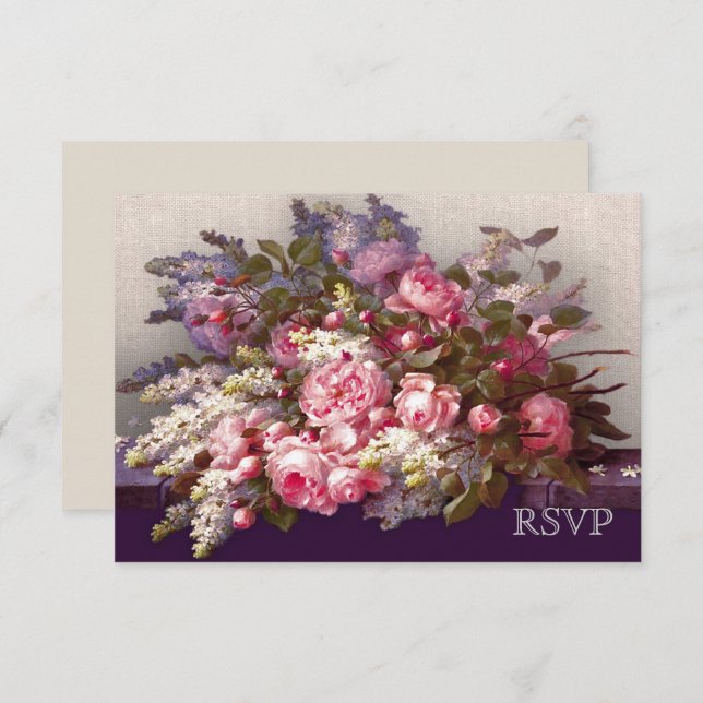 Cartão de Resposta de Aniversário de Casamento com (Frente/Verso)