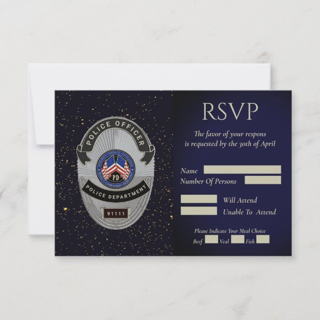 Cartão de Resposta de Aposentação do Oficial de Po (Frente)