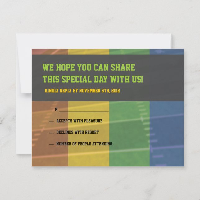 Cartão de Resposta de Bat Mitzvah, Bar de futebol (Frente)