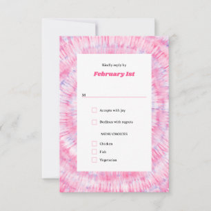 Cartão de Resposta de Bat Mitzvah com Laço Tie Dye