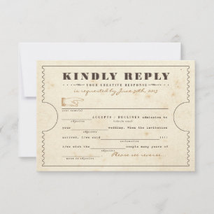 Cartão de Resposta de Bilhete de Telegrama Vintage