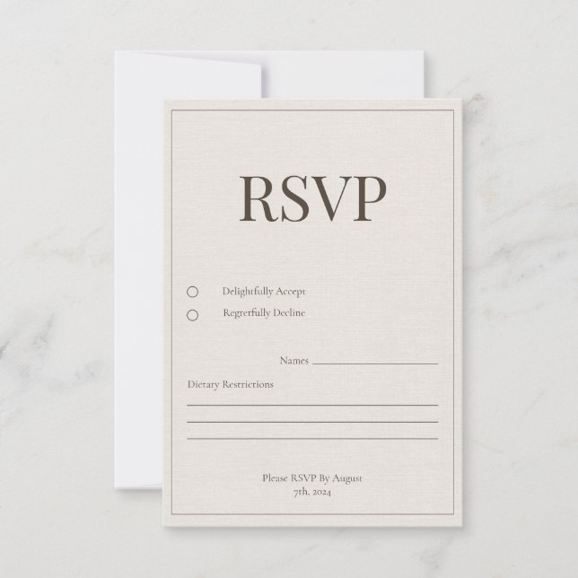 Cartão de Resposta de Carvalho e Marfim (Frente)