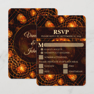 Cartão de Resposta de Casamento #901 Elegante Clás