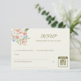 Cartão de resposta de casamento amarelo manteiga f