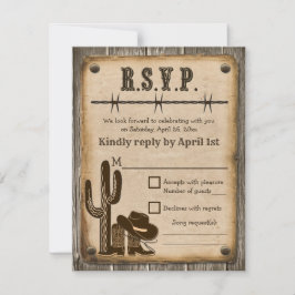 Cartão de Resposta de Casamento ao Estilo Ocidenta