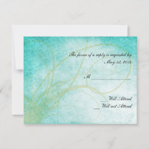 Cartão de Resposta de Casamento Aqua Hummingbird W