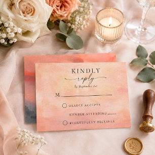Cartão de Resposta de Casamento Aquarela Rústica d