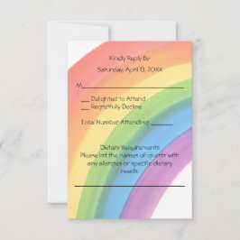 Cartão de Resposta de Casamento Arco-íris Aquarela