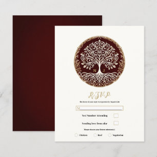 Cartão de Resposta de Casamento Árvore da Vida Rús