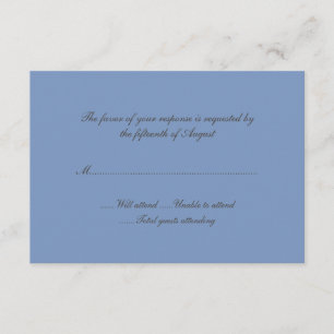 Cartão de Resposta de Casamento Azul