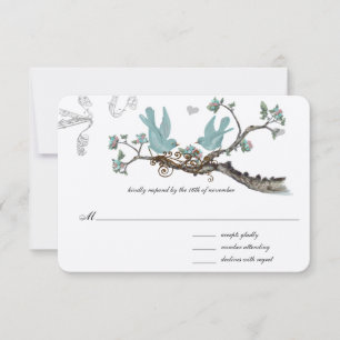 Cartão de Resposta de Casamento Azul de Ovo de Rob