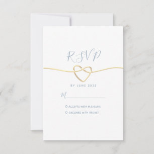 Cartão de Resposta de Casamento Azul Empoeirado Mí