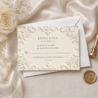 Cartão de Resposta de Casamento Barroco Vintage El