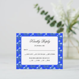 Cartão de Resposta de Casamento Blue Crocus
