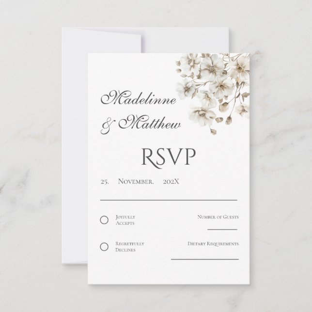 Cartão de resposta de casamento boho (Frente)