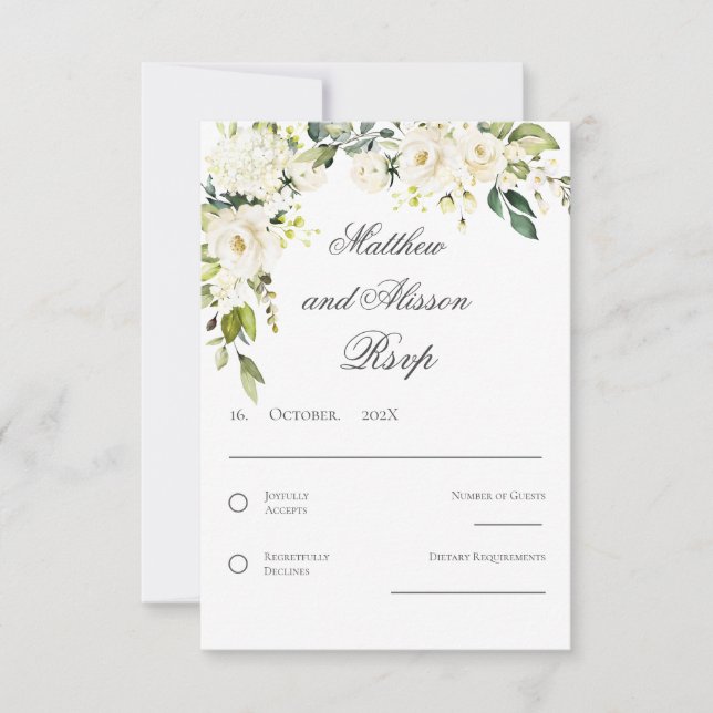 Cartão de resposta de casamento boho (Frente)