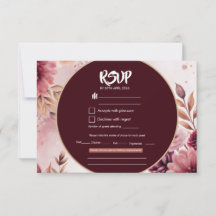 Cartão de Resposta de Casamento Boho Dreams Floral