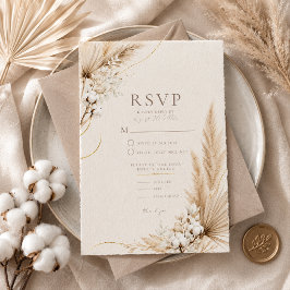 Cartão de Resposta de Casamento Boho Elegância Pam