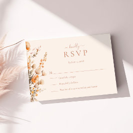 Cartão de Resposta de Casamento Boho Terracotta Fl