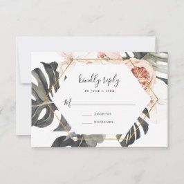 Cartão de Resposta de Casamento Boho Tropical Flor