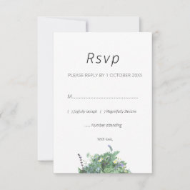 Cartão de Resposta de Casamento Botânico de Flores