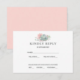 Cartão de Resposta de Casamento Botânico de Sucule