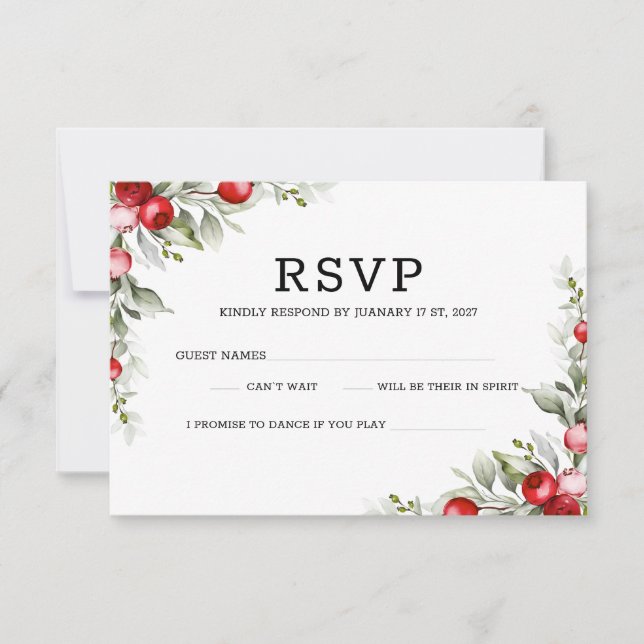 Cartão de Resposta de Casamento Botânico do Elegan (Frente)