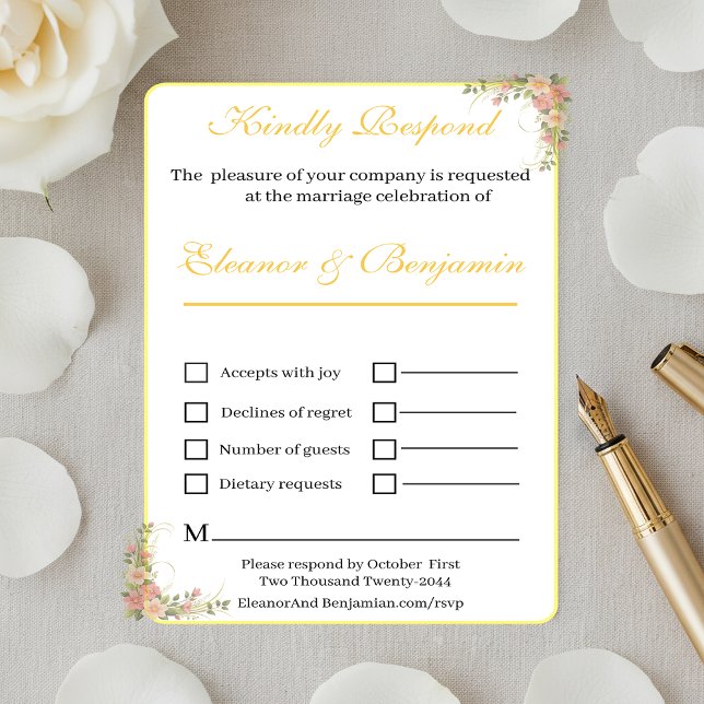 Cartão de Resposta de Casamento Botânico Minimalis (Criador carregado)
