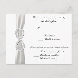 Cartão de Resposta de Casamento Branco Infinito de
