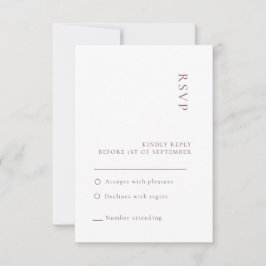 Cartão de resposta de casamento branco neutro mini