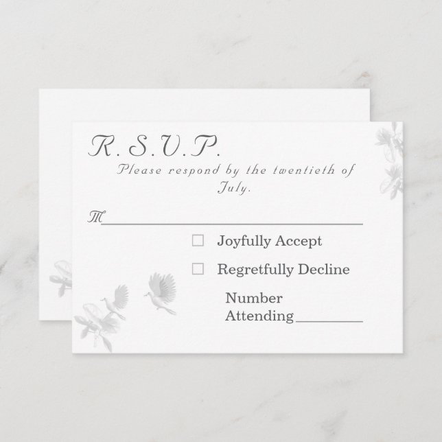 Cartão de Resposta de Casamento Católico de Unidad (Frente/Verso)