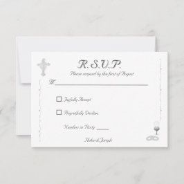 Cartão de Resposta de Casamento Católico Nuptial G