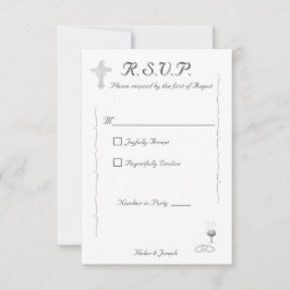 Cartão de Resposta de Casamento Católico Nuptial G