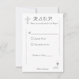 Cartão de Resposta de Casamento Católico Nuptial G