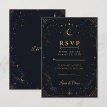 Cartão de Resposta de Casamento Celestial à Meia-N