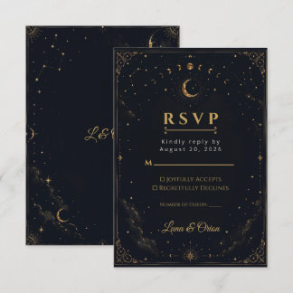 Cartão de Resposta de Casamento Celestial à Meia-N
