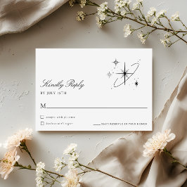 Cartão de Resposta de Casamento Celestial Noite Es