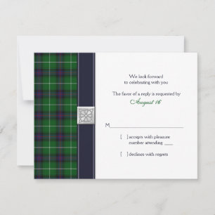 Cartão de Resposta de Casamento Celta Tartan Perso