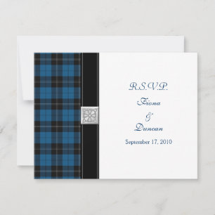 Cartão de Resposta de Casamento Céltico Tartan de
