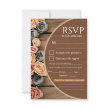 Cartão de Resposta de Casamento Charme Rústico