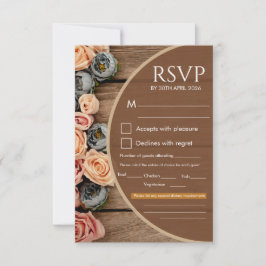 Cartão de Resposta de Casamento Charme Rústico