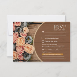 Cartão de Resposta de Casamento Charme Rústico