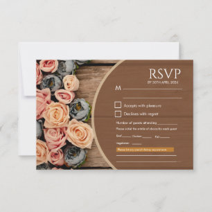 Cartão de Resposta de Casamento Charme Rústico