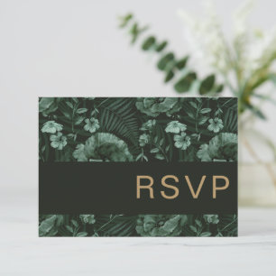 Cartão de Resposta de Casamento Chic Flor Silvestr