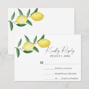 Cartão de resposta de casamento - Citrino amarelo