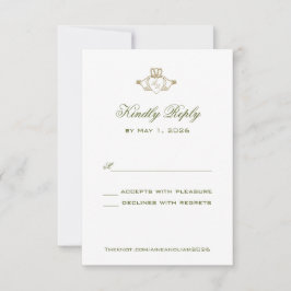 cartão de resposta de casamento Claddagh