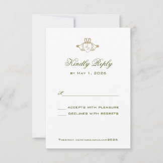 cartão de resposta de casamento Claddagh