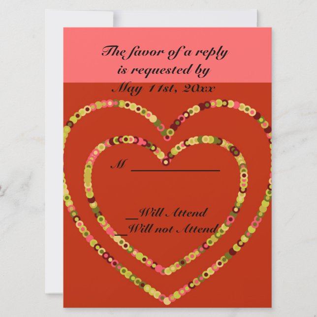 Cartão de Resposta de Casamento Clássico Elegante  (Frente)