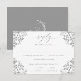 Cartão de Resposta de Casamento Clássico Vintage E