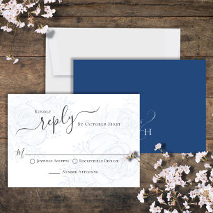 Cartão de Resposta de Casamento com Ampersand em C
